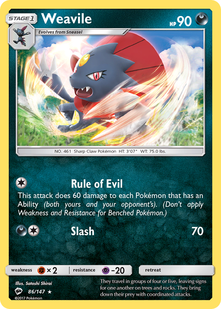 Burning Shadows Weavile #86/147